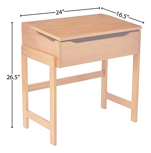 Lipper International Child's Slanted Top Desk & Chair, Pecan Finish