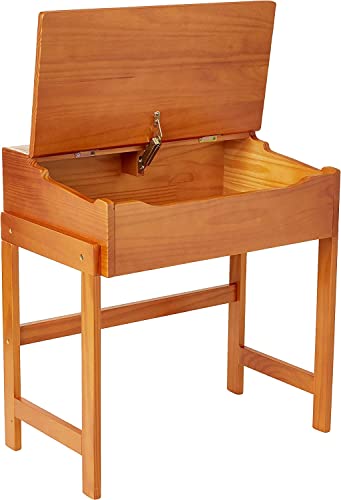 Lipper International Child's Slanted Top Desk & Chair, Pecan Finish