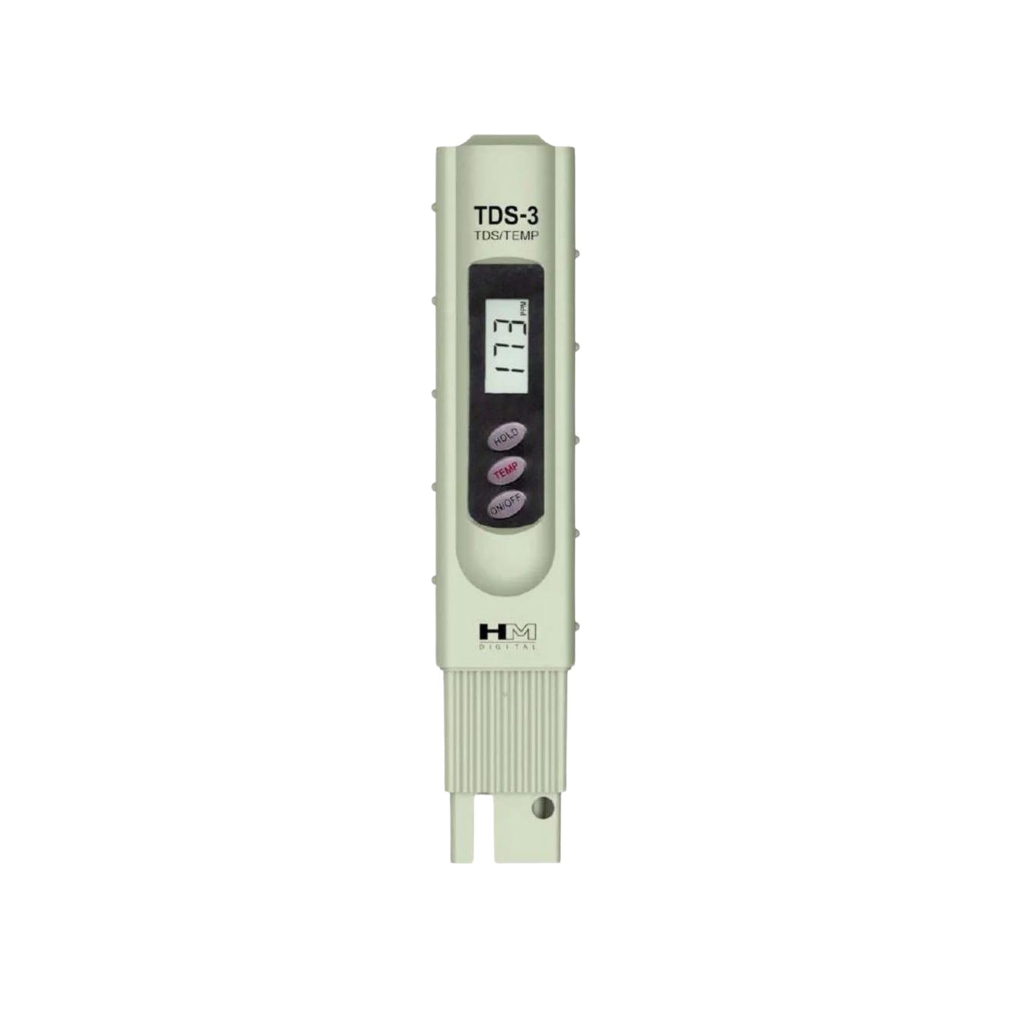 HM Digital TDS-3 Handheld TDS Meter With Carrying Case, 0 - 9990 ppm TDS Measurement Range, 1 ppm Resolution, +/- 2% Readout Accuracy