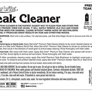 STAR BRITE Premium Teak Cleaner - Restore, Renew & Refresh Old Weathered Gray Teak Furniture & Other Fine Woods - Step 1 - 1 GAL (081400N)