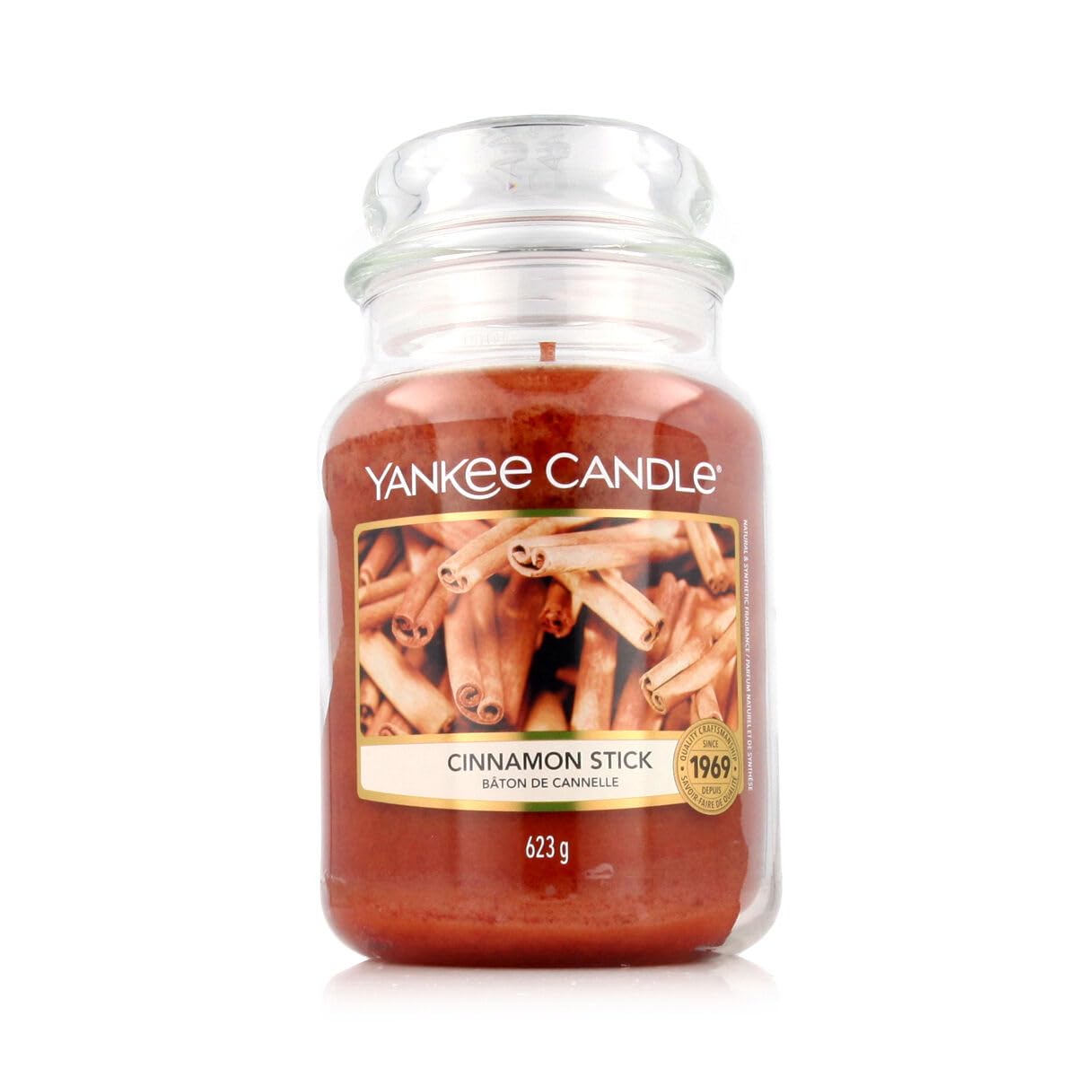 Yankee Candle Cinnamon Stick Scented, Classic 22oz Large Jar Single Wick Candle, Over 110 Hours of Burn Time