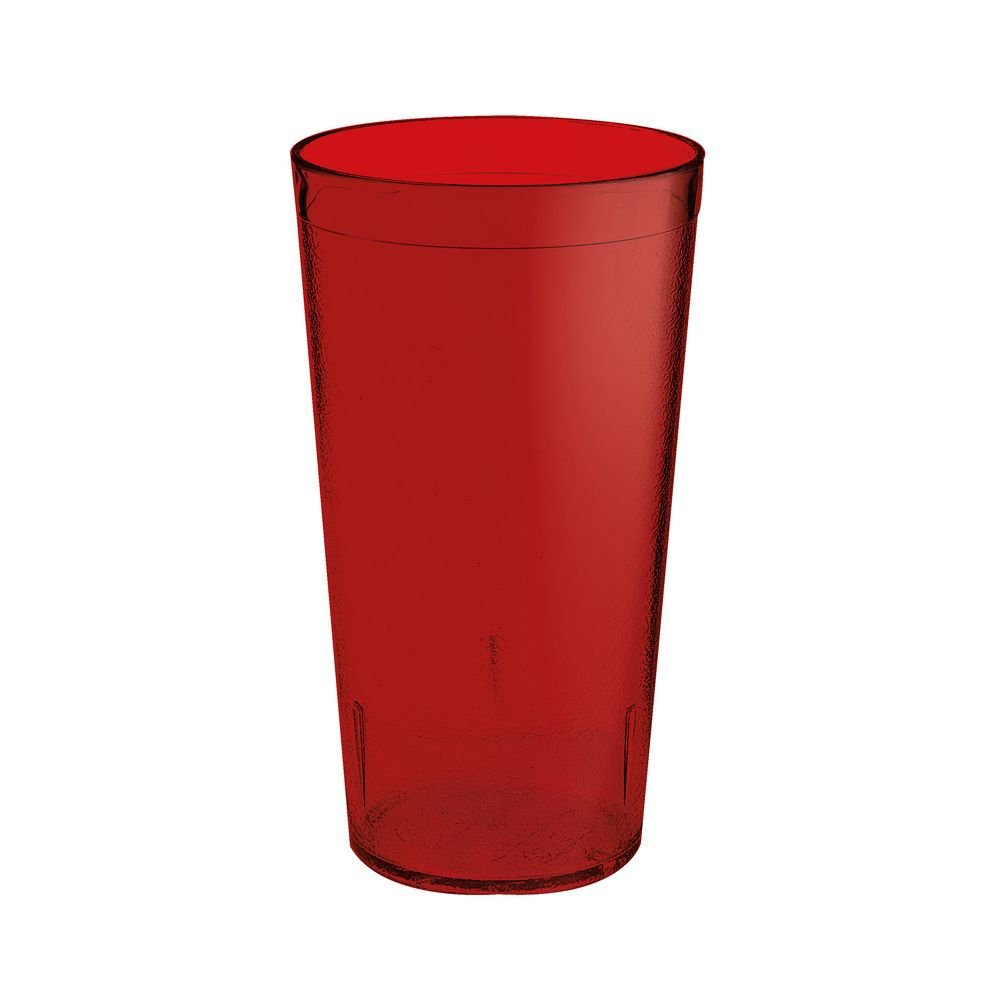 G.E.T. Heavy-Duty Plastic Restaurant Tumblers, 16 Ounce, Red (Set of 12)