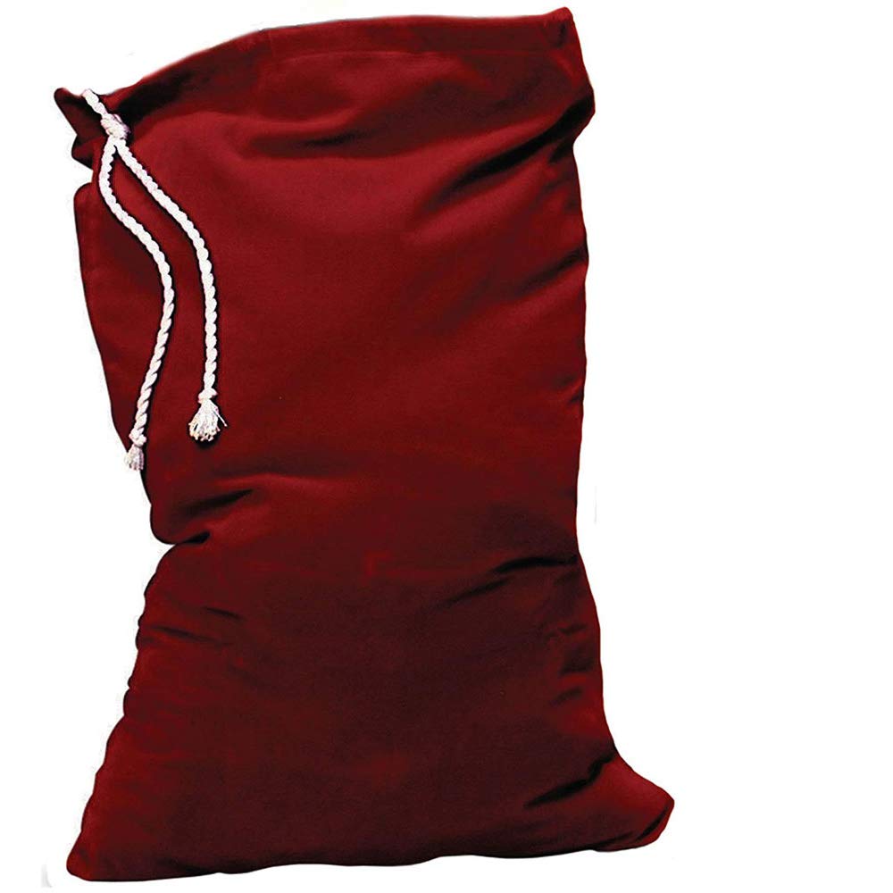 SANTA TOY BAG BURGUNDY VELVET