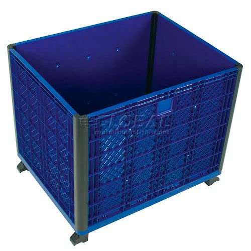 GLOBAL INDUSTRIAL Stakable Bulk Container w/ Collapsible Solid Wall, 39-1/4 inchL x 31-1/2 inchW x 29 inchH