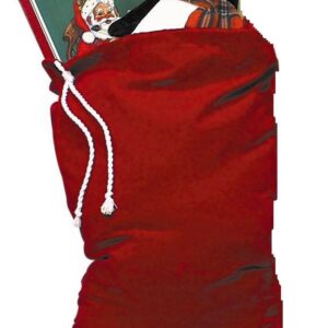 SANTA TOY BAG BURGUNDY VELVET