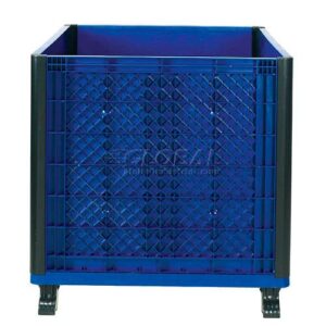 GLOBAL INDUSTRIAL Stakable Bulk Container w/ Collapsible Solid Wall, 39-1/4 inchL x 31-1/2 inchW x 29 inchH