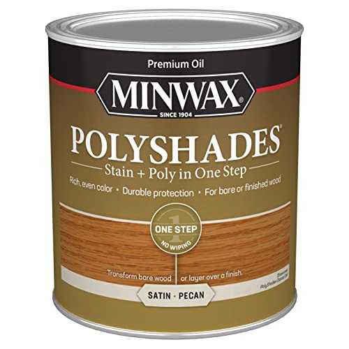 1 qt Minwax 61320 Pecan PolyShades Wood Stain And Polyurethane, Satin