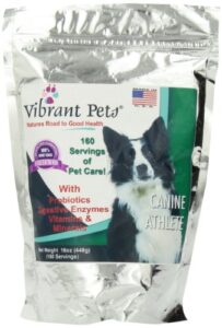 vibrant pets canine athlete | complete immune booster, dog energy supplement and dog skin supplement for health and joint support | all in one nutrition for active and aged dogs 16oz