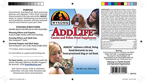 Wysong Addlife Canine/Feline Food Supplement For Dog/Cat - 9 Ounce Bottle