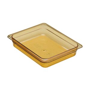 cambro 22hp150 2 1/2" deep h-pan 1/2 size amber high heat food pan