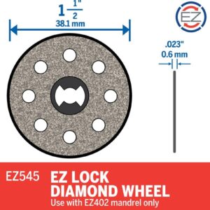 Dremel EZ545 1-1/2-Inch EZ Lock Diamond Cutting Wheel - Rotary Tool Accessory, Perfect for Tile and Metal Cutting