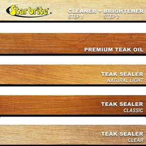 STAR BRITE Premium Teak Cleaner - Restore, Renew & Refresh Old Weathered Gray Teak Furniture & Other Fine Woods - Step 1 - 1 GAL (081400N)