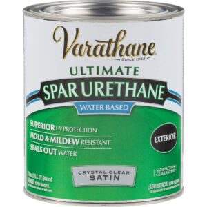 varathane 250241h ultimate water-based spar urethane, quart, crystal clear satin