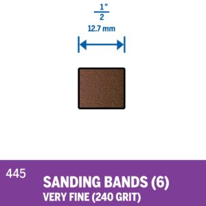 Dremel 445 1/2" 240 grit Rotary Tool Sanding Bands, 6 Pack