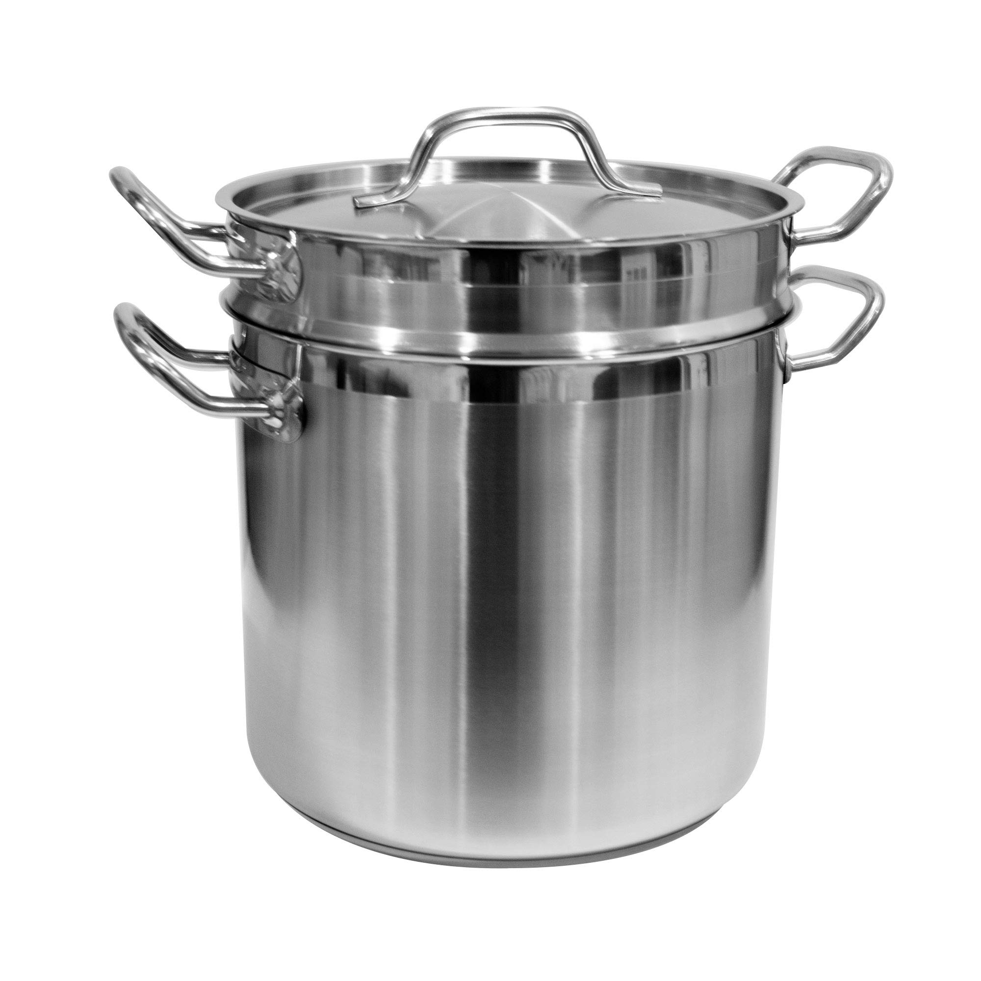 Update International (SDB-08) 8 Qt Induction Ready Double Boiler with Cover, Stainless Steel