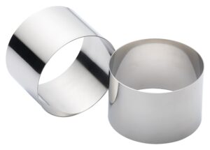 kitchencraft kcringexlrg cooking rings, extra deep moulds for rice and potato stacks, cheesecakes, fishcakes and more, stainless steel, 9 x 6 cm, set of 2