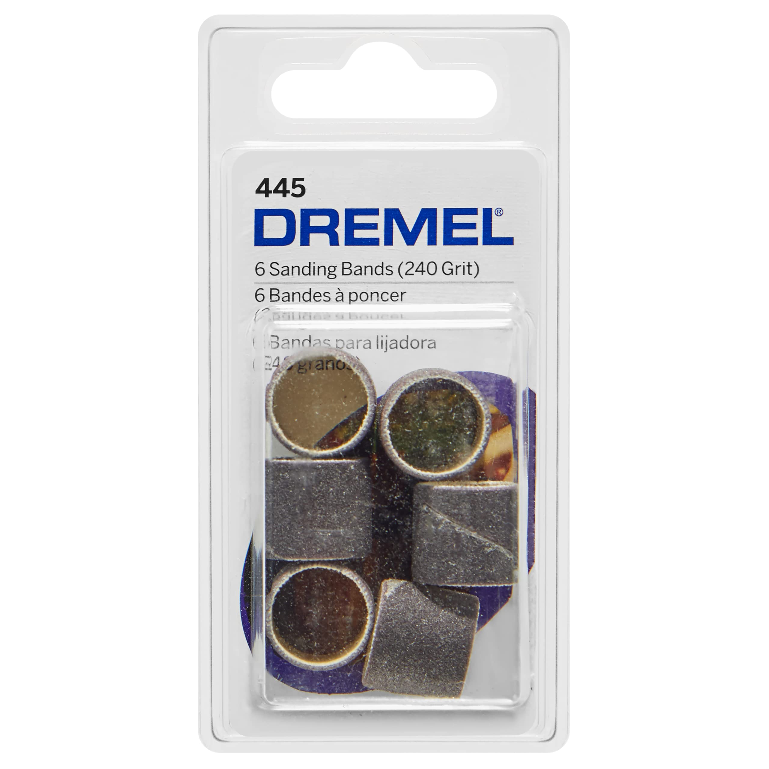 Dremel 445 1/2" 240 grit Rotary Tool Sanding Bands, 6 Pack