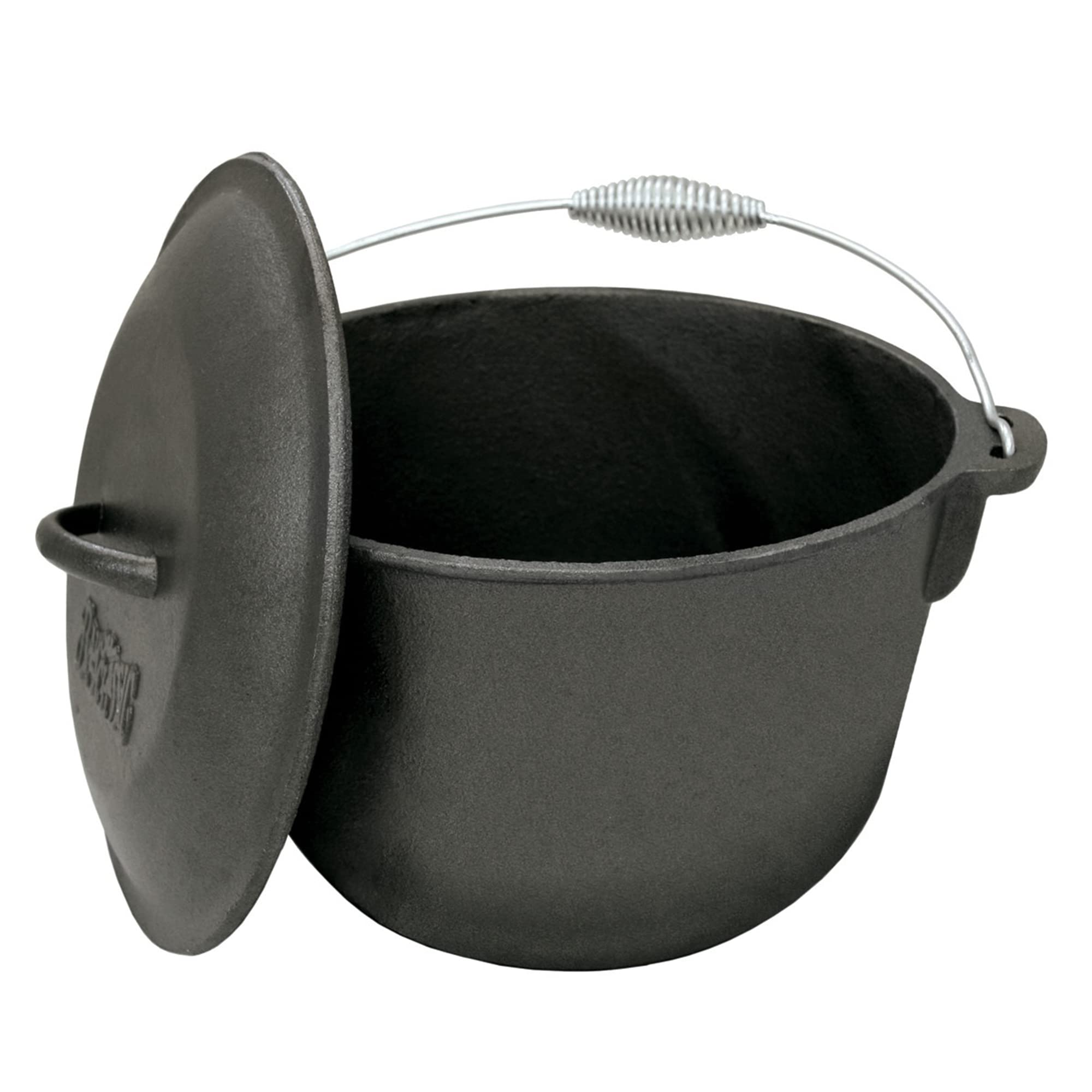 Bayou Classic 6-qt Pre-Seasoned Cast Iron Covered Soup Pot w/Domed Self-Basting Lid Features Rounded Interior Flat Bottom Exterior Perfect For Slow Cooking Soups or Stews and Simmering Risotto