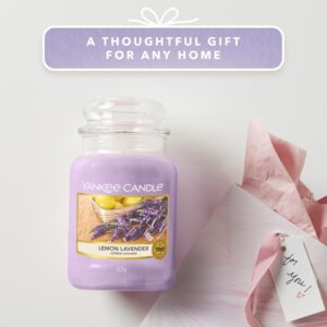 Yankee Candle Lemon Lavender Scented, Classic 22oz Large Jar Single Wick Candle, Over 110 Hours of Burn Time, Ideal for Gifting, Events, and Home Fragrance