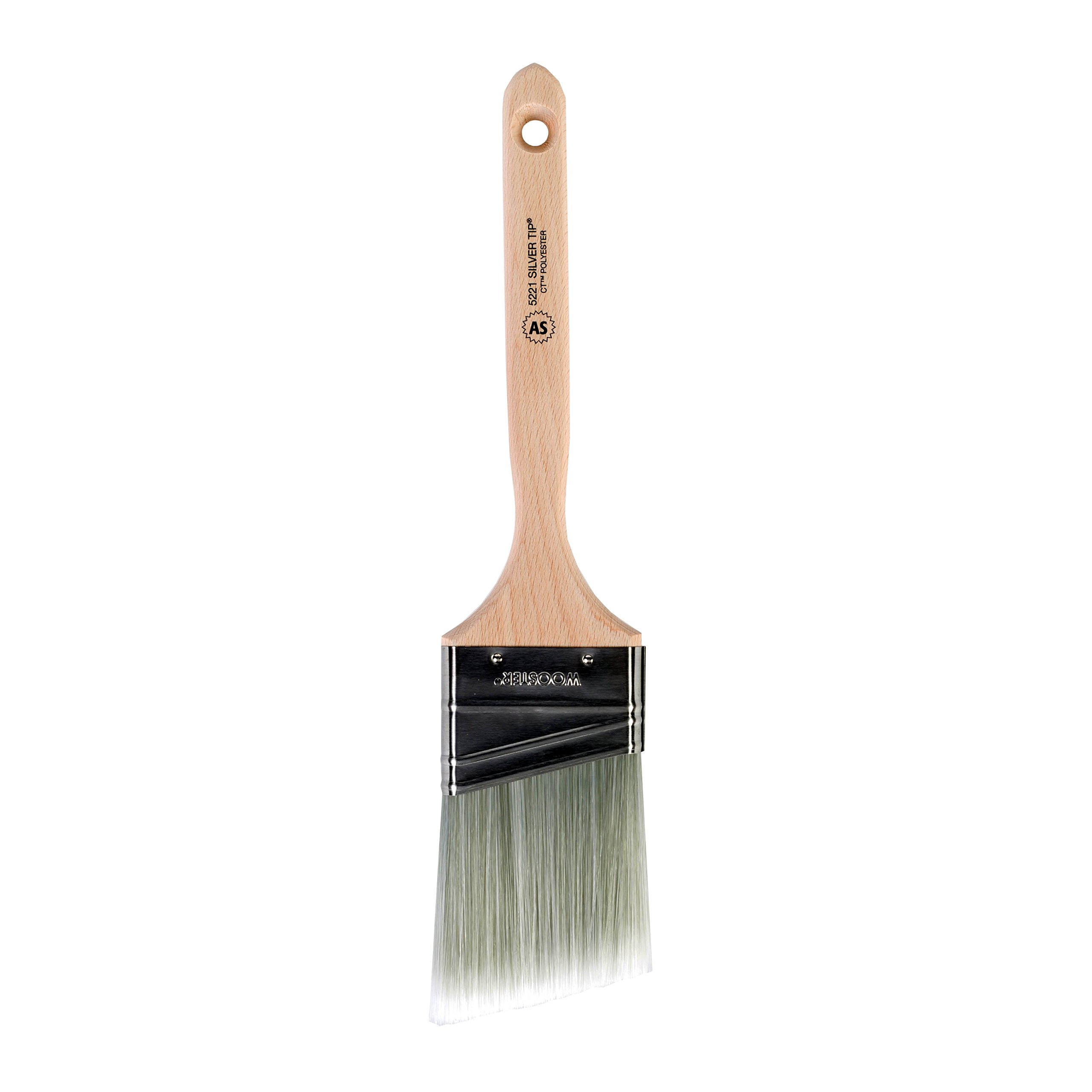 Wooster Brush 5221-2 1/2 5221-2-1/2 Tip Angle Sash Paintbrush, 2-1/2-Inch, 2-1/2 Inch, White,Silver