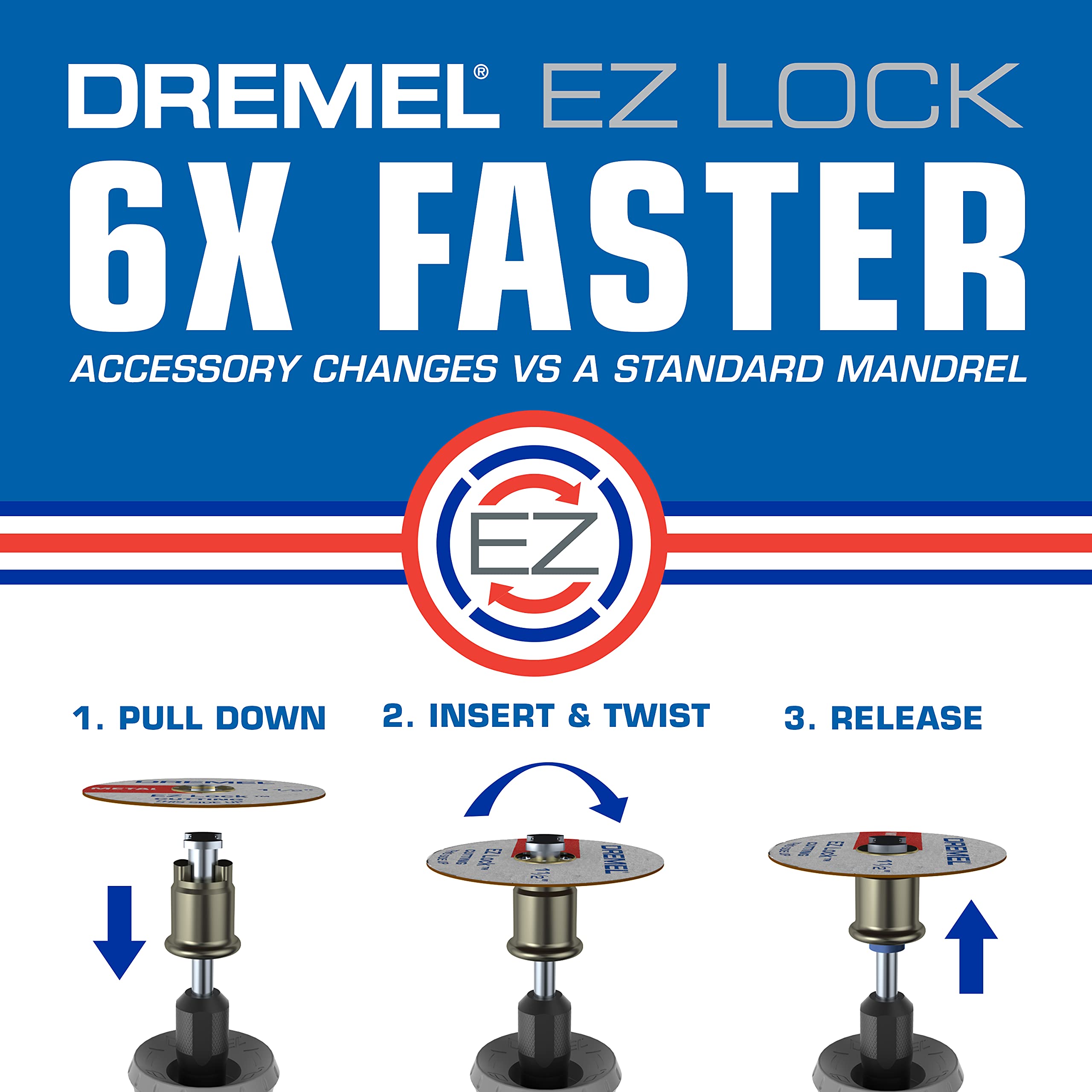 Dremel EZ545 1-1/2-Inch EZ Lock Diamond Cutting Wheel - Rotary Tool Accessory, Perfect for Tile and Metal Cutting