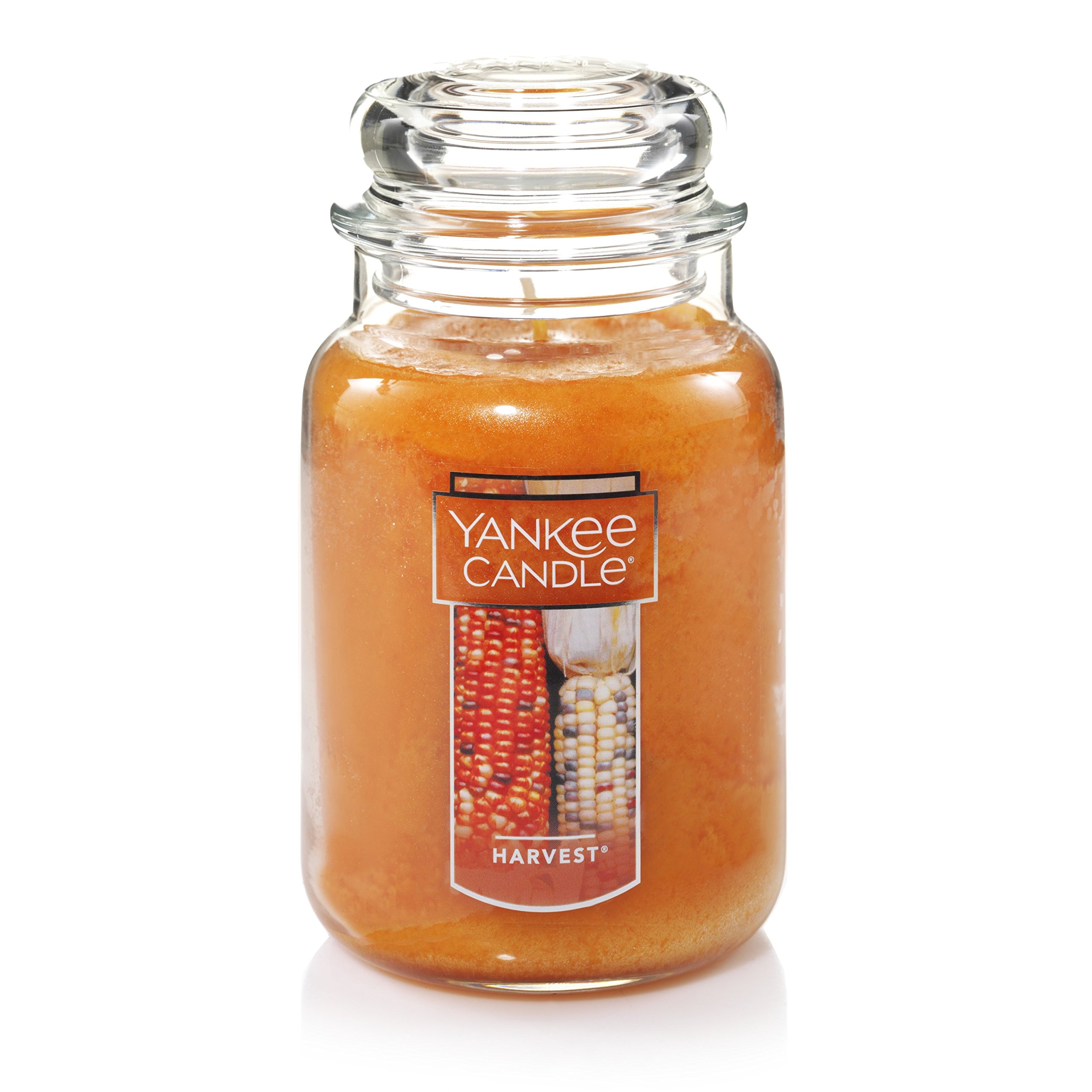 Yankee Candle Harvest Scented, Classic 22oz Large Jar Single Wick Aromatherapy Candle, Over 110 Hours of Burn Time, Apothecary Jar Fall Candle, Autumn Candle Scented for Home