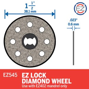 Dremel EZ545 1-1/2-Inch EZ Lock Diamond Cutting Wheel - Rotary Tool Accessory, Perfect for Tile and Metal Cutting