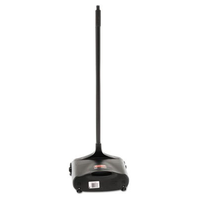 Rubbermaid 253100BK Lobby Pro Upright Dustpan w/Wheels 12 1/2 -Inch Polypropylene w/Vinyl Coat Black