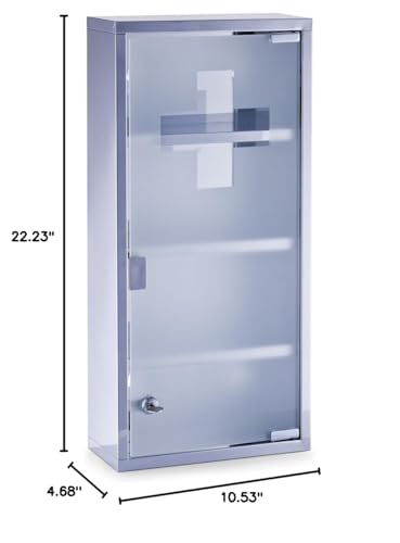 Zeller 18112 Medicine Cabinet 27 x 12 x 57 Stainless Steel