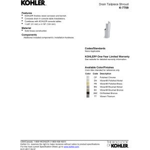 KOHLER DRAIN SHROUD