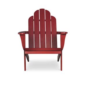 Linon Red Adirondack Chair, 30.4" W x 37.6" D x 37.8" H