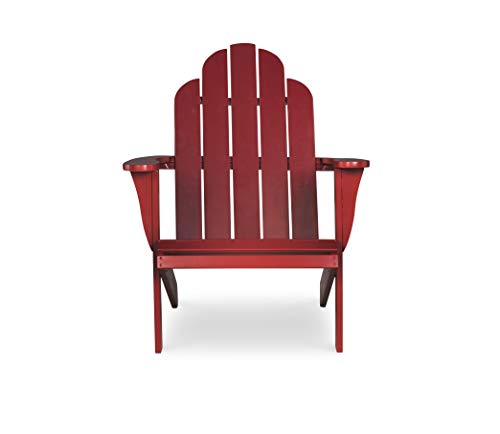 Linon Red Adirondack Chair, 30.4" W x 37.6" D x 37.8" H