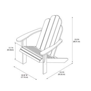 Linon Red Adirondack Chair, 30.4" W x 37.6" D x 37.8" H