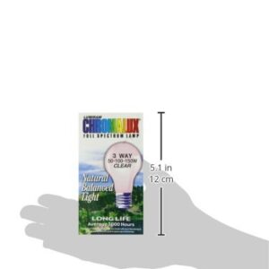 Chromalux Standard Clear 3 Way Light Bulb