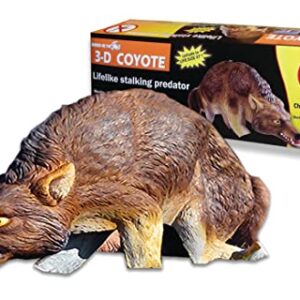 Bird-X 3D Coyote Decoy, Lifelike Predator Replica, Coyote Decoy with Moving Tail and Realistic Markings, Easy to Install, Covers up to 1 Acre of Land, 32" x 8" x 30"