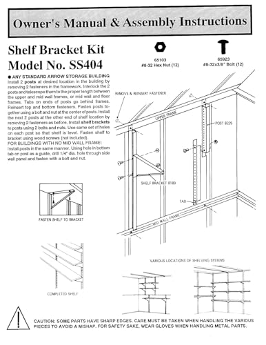 Arrow Shed SS404 Shelving System Kit,Multi