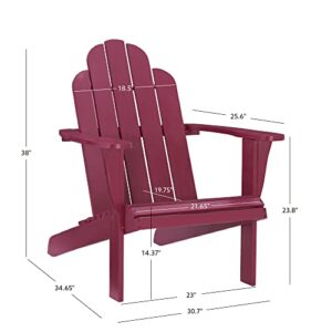 Linon Red Adirondack Chair, 30.4" W x 37.6" D x 37.8" H