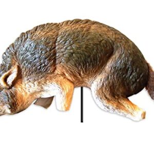 Bird-X 3D Coyote Decoy, Lifelike Predator Replica, Coyote Decoy with Moving Tail and Realistic Markings, Easy to Install, Covers up to 1 Acre of Land, 32" x 8" x 30"