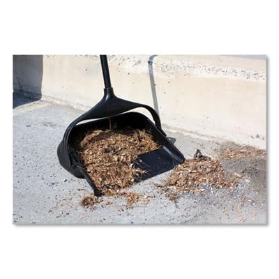 Rubbermaid 253100BK Lobby Pro Upright Dustpan w/Wheels 12 1/2 -Inch Polypropylene w/Vinyl Coat Black