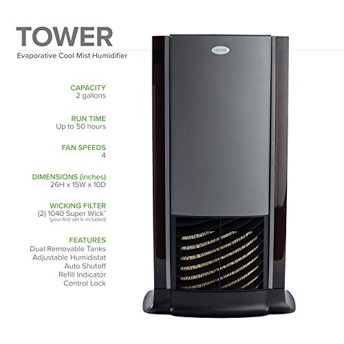 AIRCARE D-Series Small Home/Large Room Humidifier (1,200 sq ft, Black)