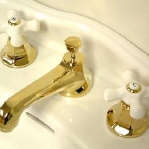 Nuvo Elements of Design New York 2-Handle 8" to 16" Widespread Lavatory Faucet Pop-up, 5-1/2", Polished Brass