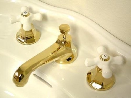 Nuvo Elements of Design New York 2-Handle 8" to 16" Widespread Lavatory Faucet Pop-up, 5-1/2", Polished Brass