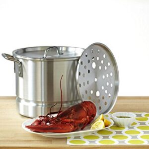 IMUSA USA Aluminum Tamale and Steamer Steamer Pot 20-Quart, Silver