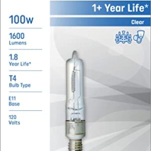 GE Halogen Light Bulb, Specialty T Type Light Bulb, 100 Watt, Clear Finish, Candelabra Base (1 Pack)