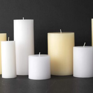 Tag 100066 3-Inch by 8-Inch Unscented Long Burning Pillar Candle, White