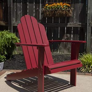 Linon Red Adirondack Chair, 30.4" W x 37.6" D x 37.8" H