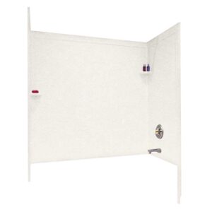 swanstone si00603.059 solid surface glued up 3-panel bathtub wall kit, 32-in l x 60-in h x 60-in h, tahiti ivory