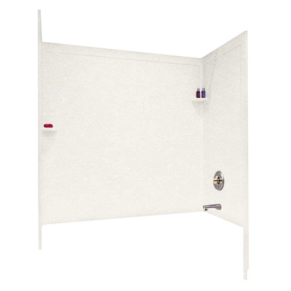 Swanstone SI00603.059 Solid Surface glued up 3-Panel Bathtub Wall kit, 32-in L X 60-in H X 60-in H, Tahiti Ivory