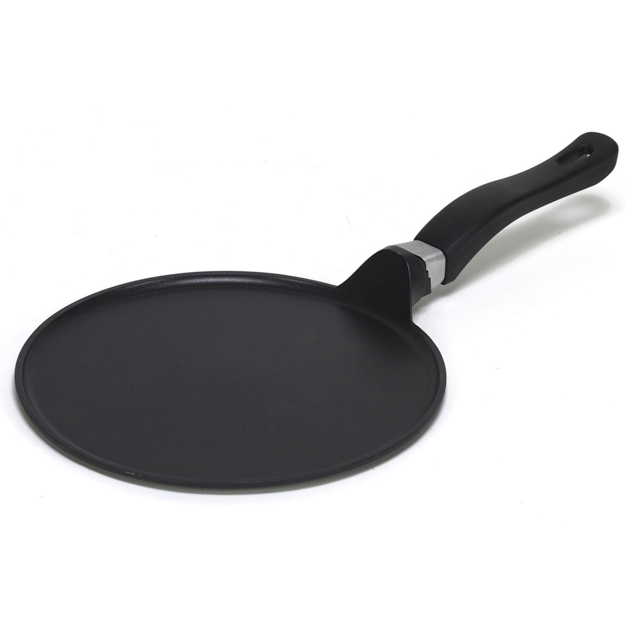 IMUSA USA 9.5" Nonstick Soft Touch Comal/Griddle with Soft Touch Handle, Black