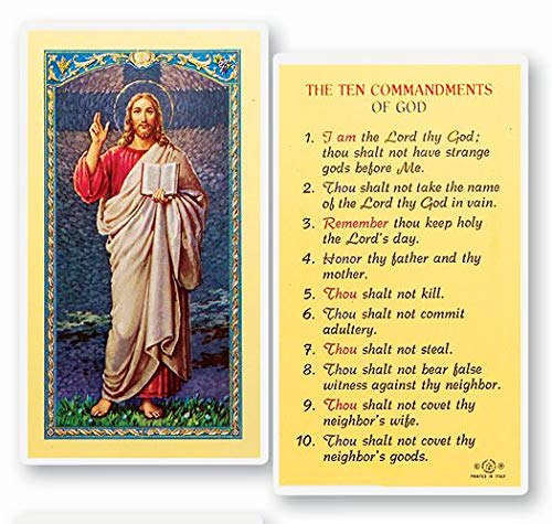 WJ Hirten E24-129 The Ten Commandments Clear Holy Cards